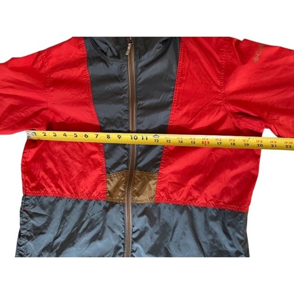 Columbia Colorblock Hooded Windbreaker Jacket Red Gray XL - Picture 9 of 13